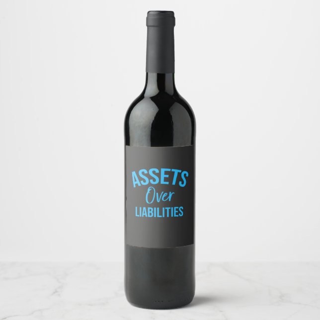 Accountant Asset Over Liabilities Weinetikett (Vorderseite)
