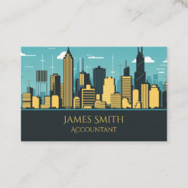Accountant Blue Skyline QR Visitenkarte