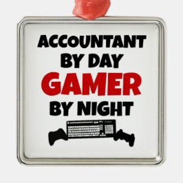 Accountant by Day Gamer by Night Ornament Aus Metall