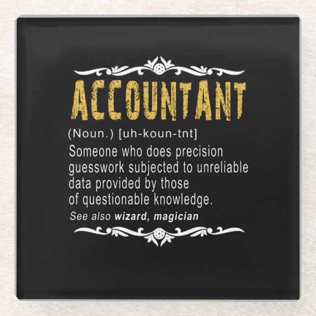 Accountant Funny Definition benutzerdefiniertes Ge Glasuntersetzer (Vorderseite)