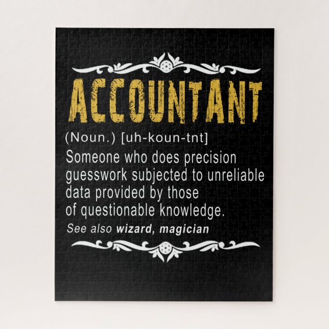 Accountant Funny Definition benutzerdefiniertes Ge Puzzle (Vertikal)