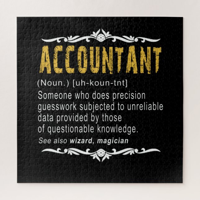 Accountant Funny Definition benutzerdefiniertes Ge Puzzle (Vertikal)