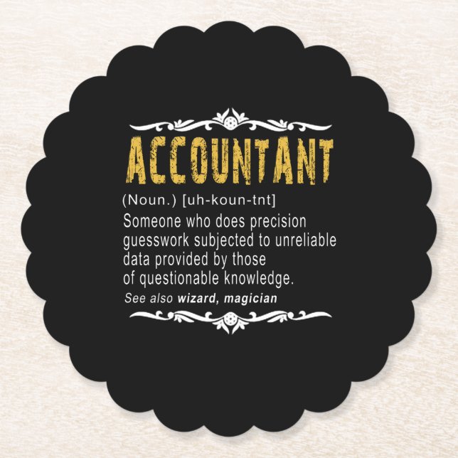 Accountant Funny Definition benutzerdefiniertes Ge Untersetzer (Vorderseite)