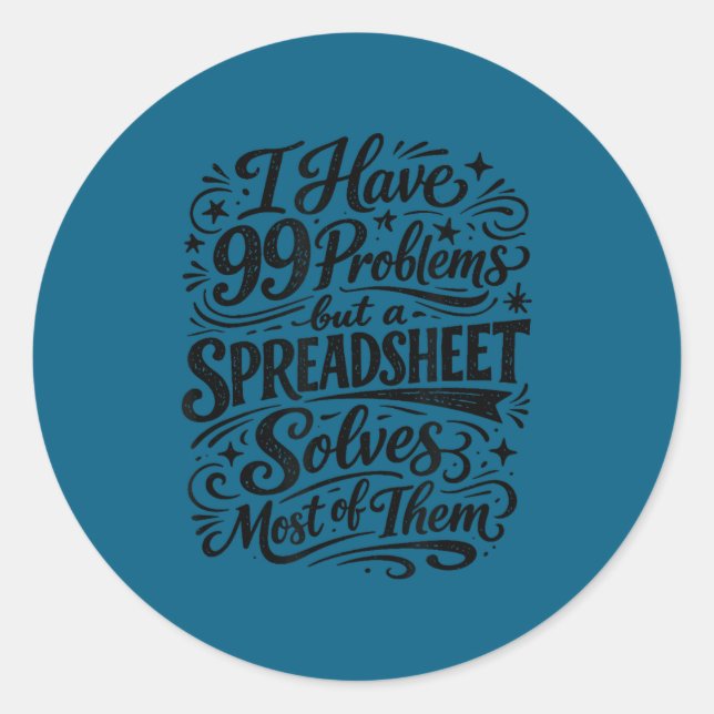 Accountant humor spreadsheet data analyst runder aufkleber (Vorderseite)