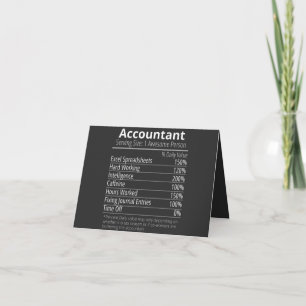 Accountant Nutrition Fact, Nutrition Facts Karte