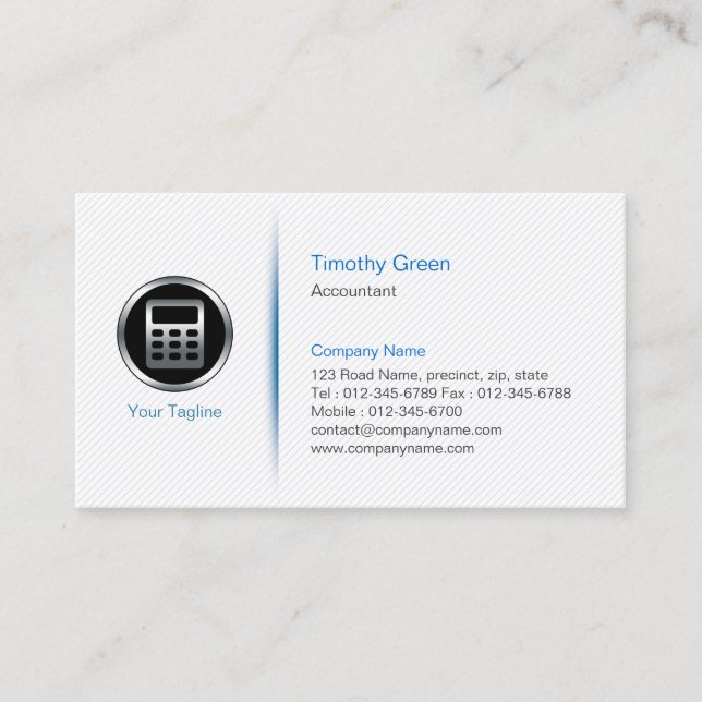 Accountant Simple Minimalistisch Business Card Visitenkarte (Vorderseite)
