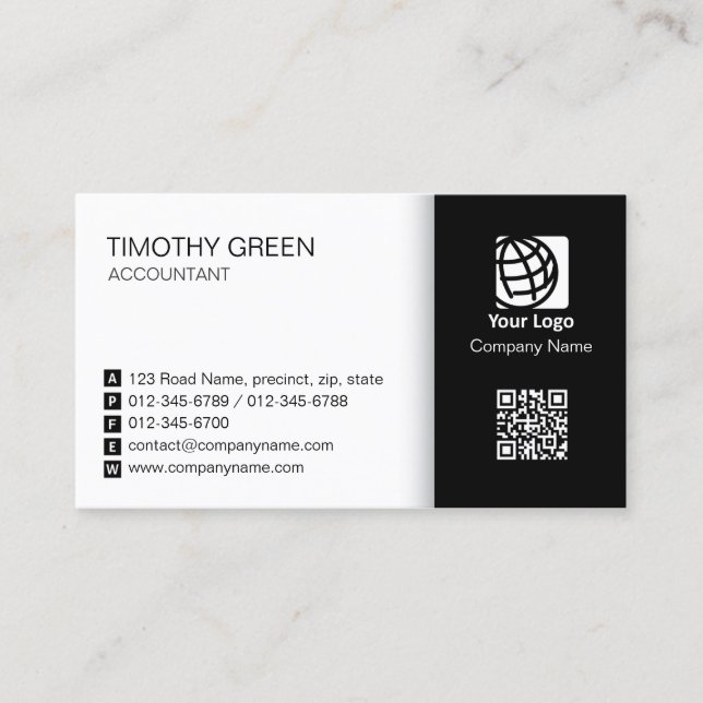 Accountant Simple Two Tone Business Card #06 Visitenkarte (Vorderseite)