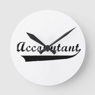 Accountant Sports Style Text Runde Wanduhr