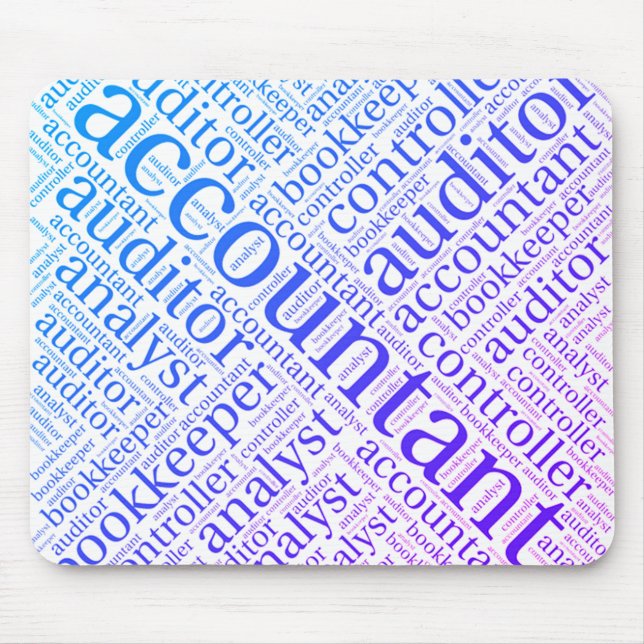 "Accountants' Word Cloud" Mousepad (Vorne)