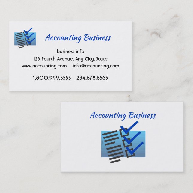 Accounting Bookkeeping  Custom Business  Visitenkarte (Vorne/Hinten)