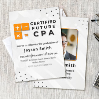 Accounting Graduation with Photo Einladung