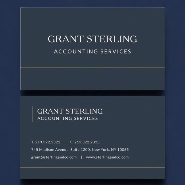 Accounting Services Navy Blue Professional Visitenkarte (Von Creator hochgeladen)