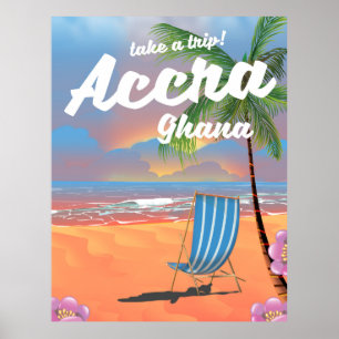 Accra Ghana Strand Reiseplakat Poster