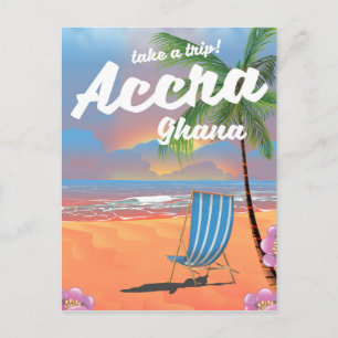 Accra Ghana Strand Reiseplakat Postkarte