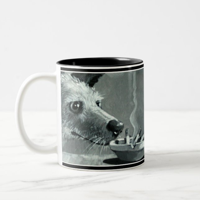 Acd-Hintern-SchnüffelnhundeTasse Zweifarbige Tasse (Links)
