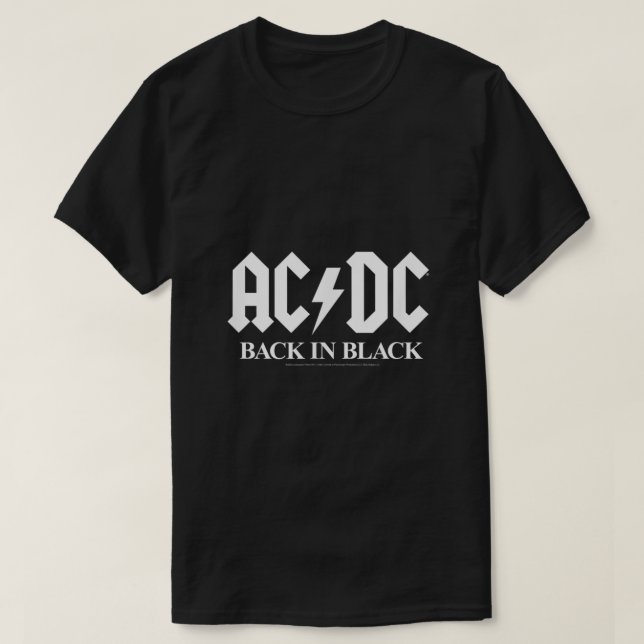 ACDC zurück in Schwarz T-Shirt (Design vorne)