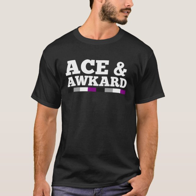 Ace and Awkward Asexual Pride Flag Minimalist Styl T-Shirt (Vorderseite)