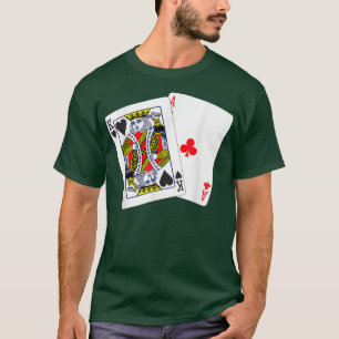 Ace And Clubs King Inverted Colors Blackjack Cards T-Shirt