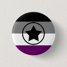 Ace/asexual-stolz-Flag mit einem Stern in einem Kr Button