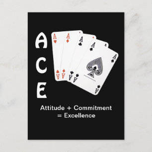 ACE Attitude + Commitment = Exzellenz Postkarte