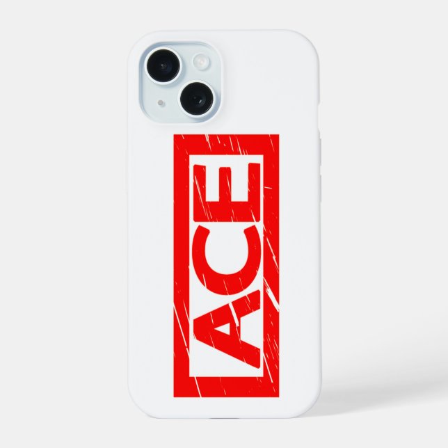 Ace Briefmarke iPhone 15 Hülle (Rückseite)