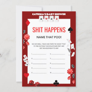 Ace Casino Babydusche - bestellbarer Name, 12x18 Einladung