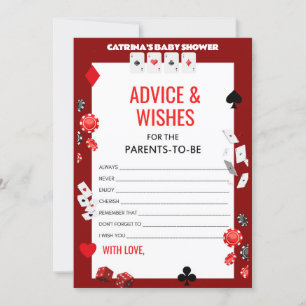 Ace Casino Babydusche - bestellbarer Name, 12x18 Einladung