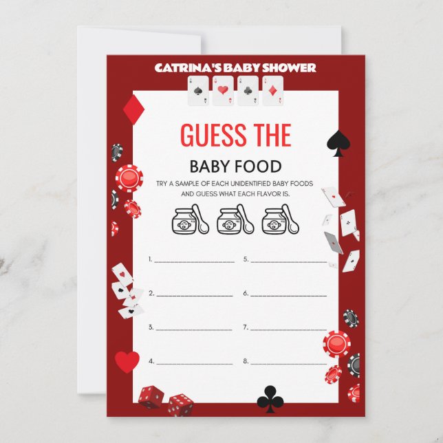 Ace Casino Babydusche - bestellbarer Name, 12x18 Einladung (Vorderseite)