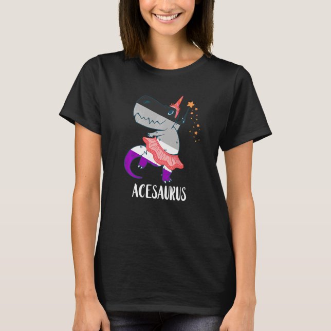Ace Dancing T-Rex Tyrannosaurus Asexual Pride Ace  T-Shirt (Vorderseite)