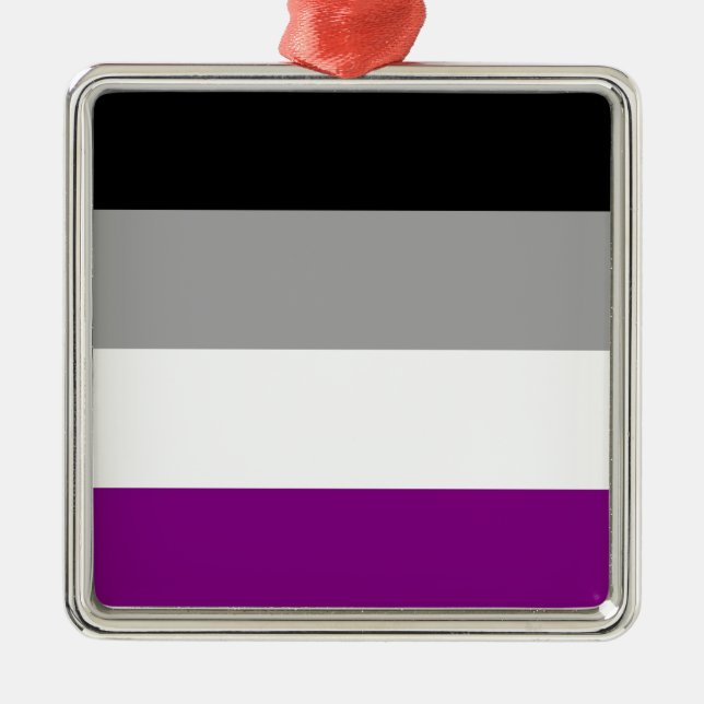 Ace-Flag (Asexualität) Ornament Aus Metall (Vorne)