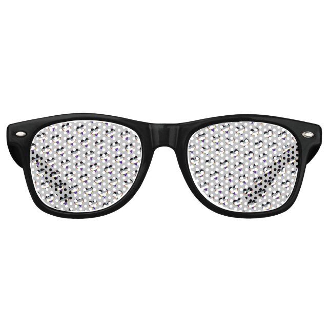 Ace Heart Pattern Retro Sonnenbrille (Vorderseite)