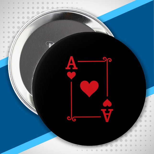 Ace Hearts Anzug spielen Karten modern Button (Von Creator hochgeladen)