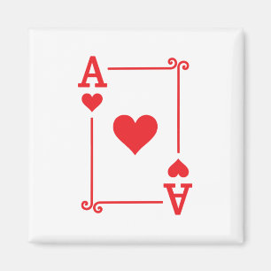 Ace Hearts Anzug spielen Karten modern Magnet