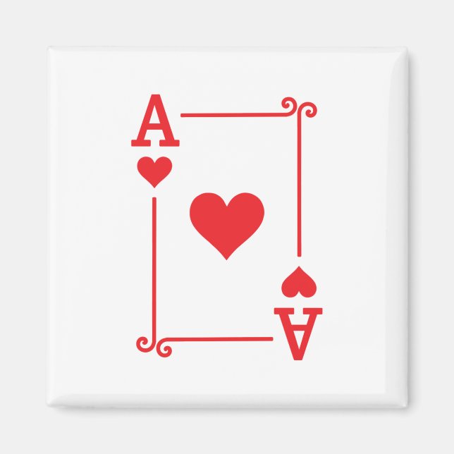 Ace Hearts Anzug spielen Karten modern Magnet (Vorne)