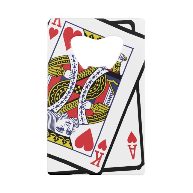 Ace & King of Hearts 21. Geburtstag Geldbeutel Flaschenöffner (Vorderseite)