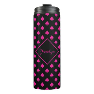 Ace-Muster mit dem Extravaganten Namen Black & Pin Thermosbecher