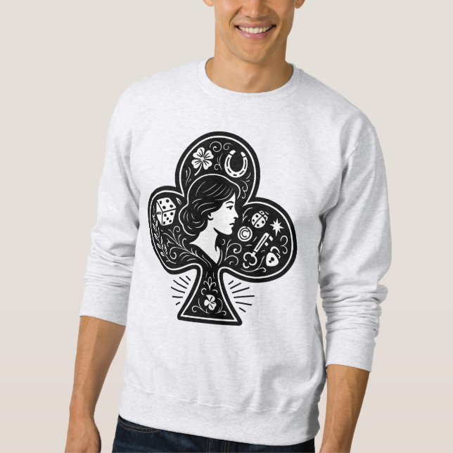 Ace of Clubs — Lady Luck Cameo Sweatshirt (Vorderseite)