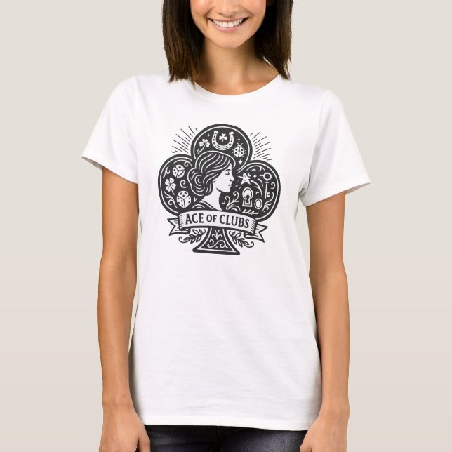 Ace of Clubs — Lady Luck Cameo T-Shirt (Vorderseite)