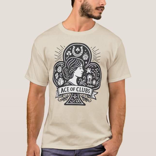 Ace of Clubs — Lady Luck Cameo T-Shirt (Vorderseite)
