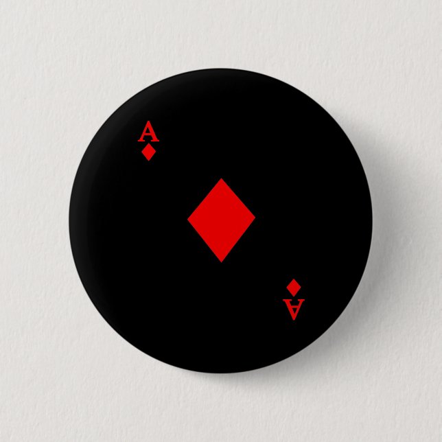 Ace of Diamond Deck of Cards Halloween-Kostüm Button (Vorderseite)