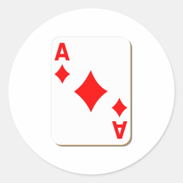 Ace of Diamonds Playing Card Runder Aufkleber (Vorderseite)