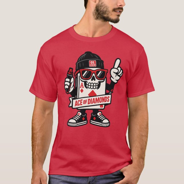 Ace of Diamonds Street Mascot — High-Roller Editio T-Shirt (Vorderseite)