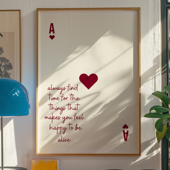 Ace of Hearts Affirmation Minimalistische Liebe Po Poster (Von Creator hochgeladen)