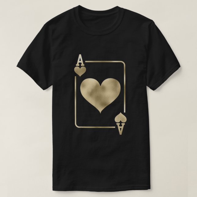 Ace of Hearts Glam Playing Card Halloween Costume  T-Shirt (Design vorne)