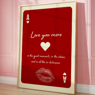 Ace of Hearts Liebe Romantische Spielkarte Poster