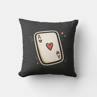 Ace of Hearts Minimal Playing Card Art Kissen