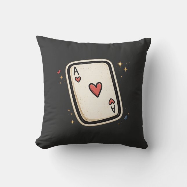 Ace of Hearts Minimal Playing Card Art Kissen (Vorderseite)