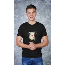 Ace of Hearts Minimal Playing Card Art T-Shirt
