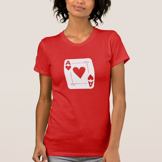 Ace of Hearts Playing Card Romanic T-Shirt (Vorderseite)