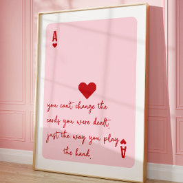 Ace of Hearts Poker Pink Ästhetisches Zitatposter Poster